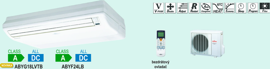 Podstropn-parapetn klimatizace ABZG18LVTB, ABZF24LB